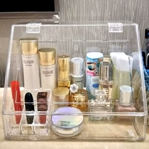 Oversized clamshell cosmetics perfume storage box Transparent Acrylic Skin care products dustproof with cover dresser desktop