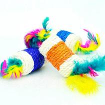 Cat toy sound sisal trumpet cat roller cat claw plate tease cat feather color random