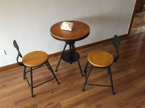 American wrought iron leisure table and chair combination simple retro coffee milk tea shop table and chair balcony solid wood small round table