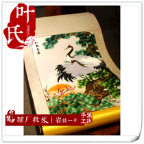 (Todays special sale) Hunan Xiangembroidery Pine Crane Changchun Scroll Xiangembroidery Boutique Mall Special Cabinet Synchronized