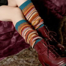 Socks leg sleeves boots piles of socks ladies spring and autumn winter warm retro socks Korean middle tube containing wool
