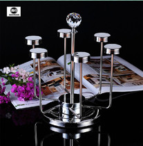 Japanese Cup placement rack household wine glass drain rack 6 heads rotatable upside down cup holder water cup drying cup holder