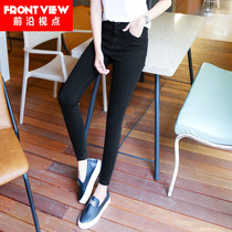 Autumn Winter New products Han version High waist black 90% Jeans Female small feet grey Skinny Pencil Pants 9 Sub-damp