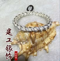 S990 pure silver full handmade tangled wire opening bracelet one gram RMB12