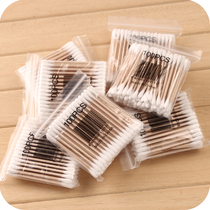 Home Korean cotton swab Sanitary cotton flower stick Double-headed wooden stick Antibacterial cotton swab makeup stick wooden stick 80pcs