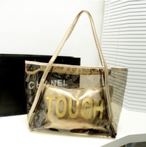 Sima fashion jelly package letter bag new summer Korean version of the mother bag beach bag transparent bag