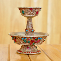 Pre-Buddha protector cup for cup Nepal handmade exquisite copper gilt silver silk Protector Cup trumpet