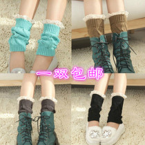 South Korea Women Socks Lace Wool Wire Socks Boots Cover Knitted Fashion Legs Sleeve Autumn Winter Feet Cover Cute Socks Stocking Socks Socks