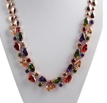 Luxury Mona Lisa necklace Luxury Zircon crystal necklace Sweater chain Bridal jewelry T-03