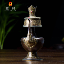 (Tibetan Village) Pemba pot Nepal Tantric copper gilded carved water purification bottle for Benba pot pot trumpet