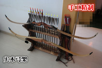 Bow and arrow frame solid wood pine wood imitation ancient bow and arrow frame bow and arrow display rack Rack Bow Bracket Subarchery Archery Shelf