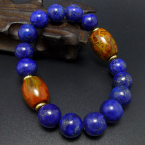 Jade people see people love extremely beautiful natural Warring States red agate bracelet multi-treasure string with lapis lazuli men and women