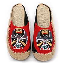 Old Beijing face mask big head slippers Female face mask embroidered shoes National style slippers