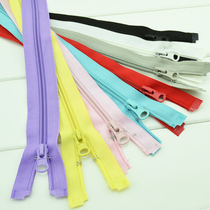 High-quality No 5 nylon clothing jacket front and middle zipper almond head automatic head pull smooth length 80 cm open end