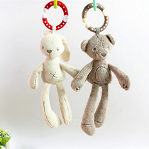 Stroller hanging Rabbit baby rattle wind chime bed hanging Toddler safety seat pendant Plush baby toys