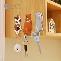 Nordic adhesive hook Wall Wall porch strong adhesive clothes hook cartoon coat hook non-hole creative hook
