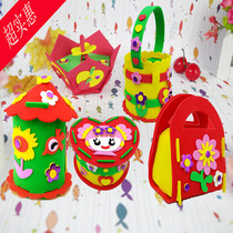 DIY portable basket EVA handmade 3D three-dimensional stickers Childrens educational toys Kindergarten Meilao Material bag