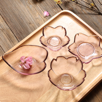 Seasoning home cooking small dish creative Japanese cherry blossom dish glass saucer pink sauce saucer vinaigrette chopsticks holder