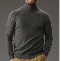 Pure Mountain Cashmere Mens Sleeve Head Dressing High Collar Cashmere Sweatshirt Winter Long Sleeve Sweater Warm Fashion Cashmere Jersey Man
