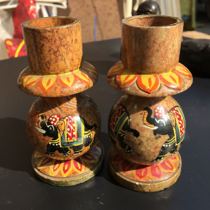 Southeast Asian style Nepal imported handicrafts high-end retro stone carving elephant candlestick ornaments antique