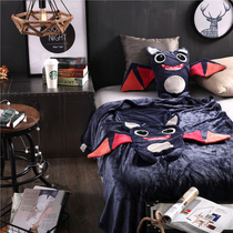 Cartoon little monster pillow blanket Car office cushion quilt pillow Waist pillow quilt dual-use lunch break blanket