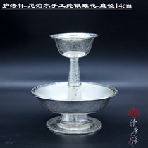 Sterling silver guardian cup for wine Buddhist cup Nepalese handmade 9 6 yuan per gram carved large 14 for the God of wealth