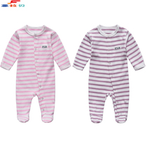 Foot-wrapped versatile blue yellow pink purple jumpsuit ha clothes newborn climb spring and autumn winter newborn baby clothes