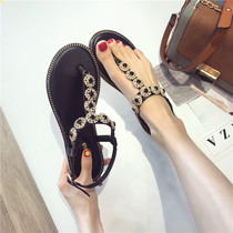 Tide Water Drill Sandals 2022 new Han Edition fashion with flat shoes Bohemia beach shoes