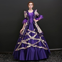 Violet European Palace Attire Art Exam Graduation Design Clothing Bar KTV Nightclub Featured Banquet Gown Woman