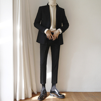 Korean fashion slim double-breasted suit suit suit men business professional dress groom wedding dress suit man