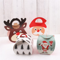 Portable Christmas Box Santa Claus Gift Baked Nougat Candy Cookie Box Christmas Apple Box
