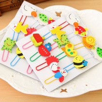 Korean creative stationery cute cartoon animal paper clip wooden color paper clip primary school student reward supplies