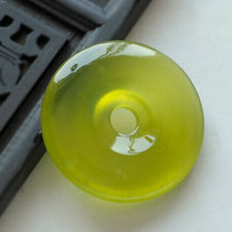 Natural Lantian Jade safe buckle pendant yellow turmeric jade pendant gold jade pendant