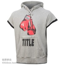 (Shipped in US) original TITLE Boxing autumn winter training Half sleeve Lianhood sweatshirt jacket Grey Man