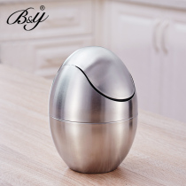 B&Y304 household trash can Stainless steel den-shaped covered kitchen kitchen countertop trash can fashion storage bucket