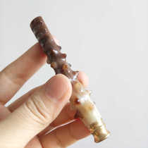 Famous corner craftsmans new multifunctional natural white buffalo horn with massage teeth filter cigarette holder