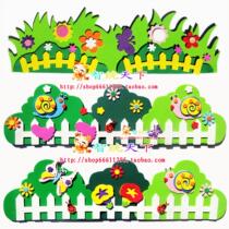 Kindergarten classroom wall environment layout materials EVA fence flower wall stickers foam decorative railings New
