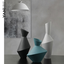 Nordic style home furnishings ins creative vase Living room flower arrangement desktop dried flowers Geometric section ceramic flower