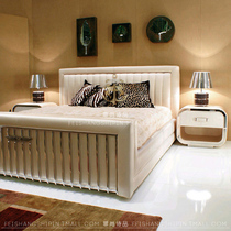 Hong Kong-style light luxury double bed post-modern queen bed luxury wedding bed Model Room 1 8 m bed simple low back bed