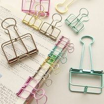 Na cottage office supplies Creative color dovetail clip Book clip Bill clip folder Hand account Metal long tail clip