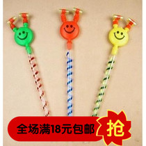 Long pole Large smiley face blowing dragon whistle horn blowing roll small toys Birthday party supplies Childrens activities props