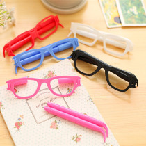 Creative cute frame glasses shape ballpoint pen plastic solid color ball pen kindergarten childrens award gift