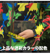 Japan TOUGH trendy mens wallet long personality trendy camouflage zipper leather ultra-thin soft leather wallet