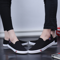 Spring new breathable couple small white shoes mens and womens casual fashion canvas shoes Korean version slip-on lazy mens trendy shoes