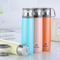 Boens 304 stainless steel portable thermos cup men and women cute creative thermos cup Student fashion straight cup