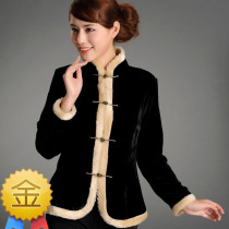 Silk velvet Tang dress masterpiece 2013 spring and autumn short top wool collar womens top jacket