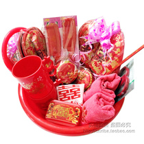 Chaoshan wedding wedding wedding wedding wedding supplies bride dowry happy basin set full pot happy practical washbasin set