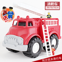 Childrens large fire truck ladder truck firefighter fire fighting scooter toy excavator engineering vehicle set Boy