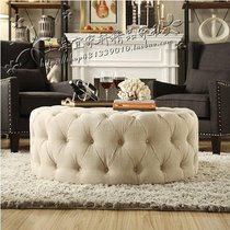 European fabric huan xie deng cloakroom bench mall clothing fitting room circular sofa stool m bai se bu Pier