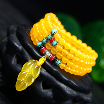 Orange stone single Circle Bracelet orange stone multi circle men and women bracelet couple hand string broken palm bitter mole can be printed